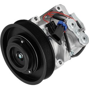 AC Compressor with Clutch Fit for 2011-2019 Freightliner Cascadia 12.8L 14.8L 15.6L, 2012 2013 2014 2015 2016 2017 2018, Replace CO 29043C, Air Condition automotive replacement
