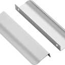 Ravinte 20 Pack Finger Pulls for Cabinets - 128mm/5in Hole Center Tab Handle, Silver Edge Pulls, Concealed Handles for Kitchen Drawer - 150mm/5.91in Length