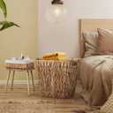 Wicker Storage Basket - 3.5 Gallon Waterproof Trash Can for Bathroom, Bedroom, Office (Beige2)