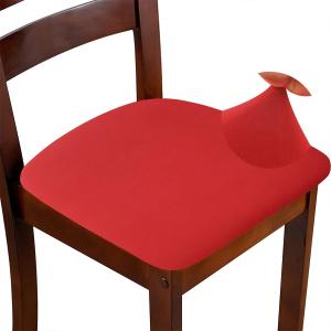 Chair Seat Covers 1 Pack Stretch Red Chair Covers for Dining Room Square Removable Washable Chair Protector Seat Cushion Slipcovers for Kitchen Office