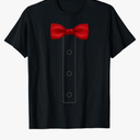 Funny FAUX FAKE Tuxedo TShirt with bowtie TShirt 2XL, Black