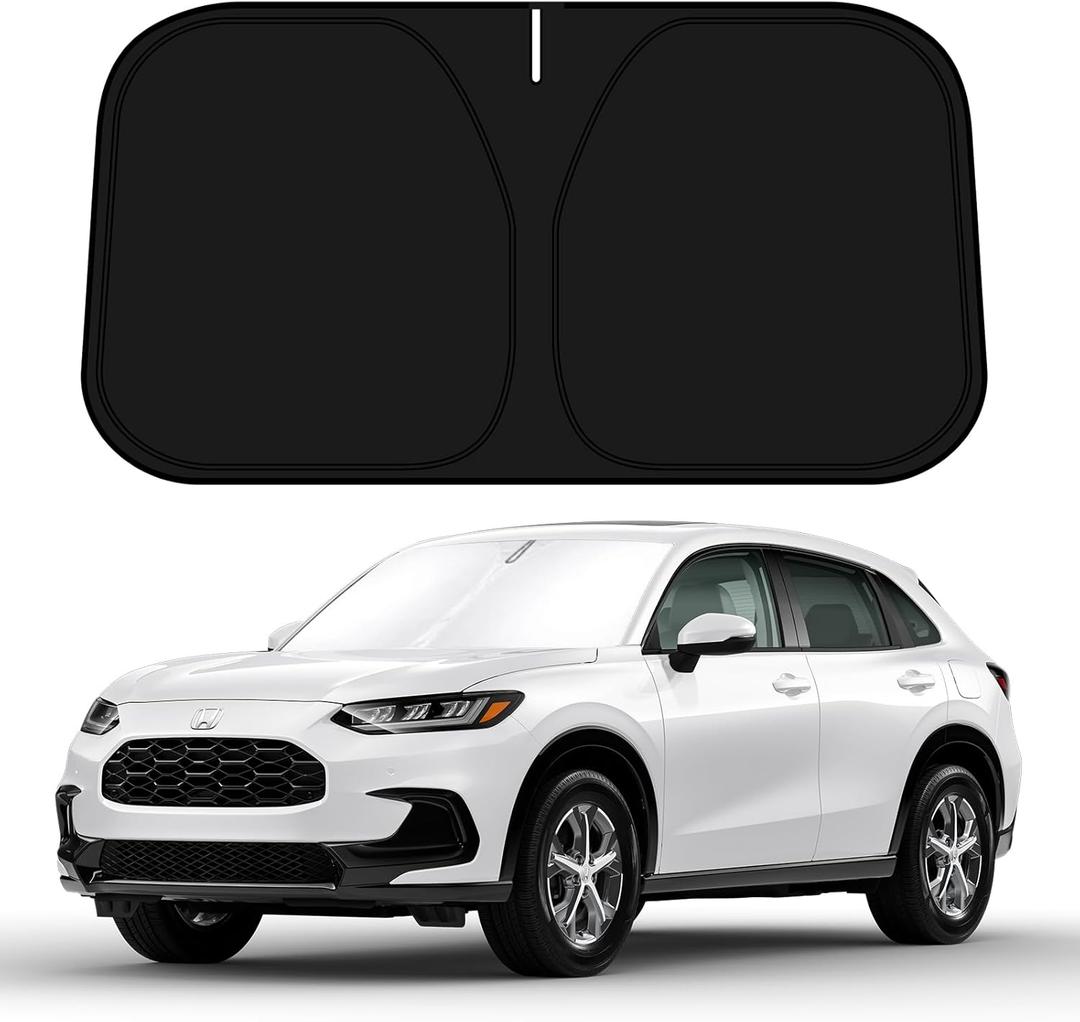 D-Lumina Windshield Sun Shade for 2023 2024 2025 Honda HRV HR-V Accessories, Front Window Sunshade Sun Visor Protector Block UV Rays Heat, Foldable 2 Layers 210T Material