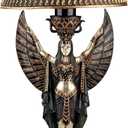 Design Toscano Isis Diety Egyptian Decor Accent Sculptural Desk Table Lamp, 9 inches wide, 17 inches tall, Cast Stone Resin, Black & Gold Finish