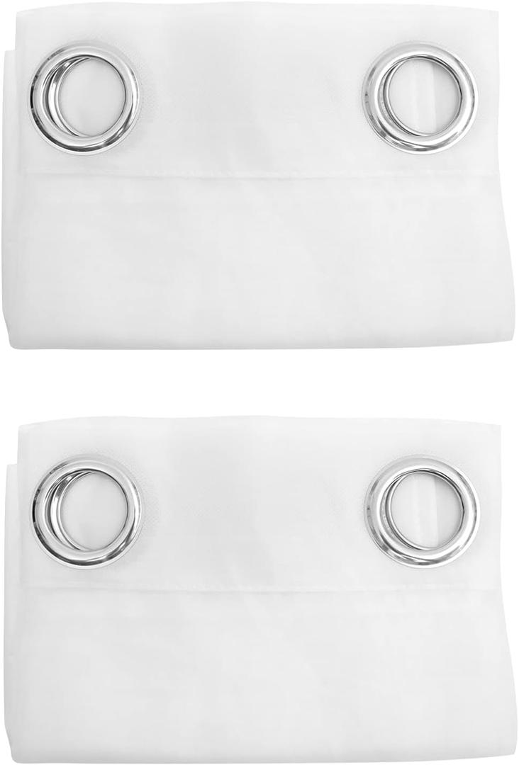 VOSAREA 2pcs Curtain Blackout semi Sheer Drapes Linen Drapes Linen Valance Sheer Panels Mesh White Window Gauze (39.4"W x 98.4"L (Pack of 2))