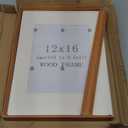 12x16 Picture Frames Teak Solid Wood Vertical Horizontal Standing Display Photos 8.5x11 with Mat or 12x16 Without Mat Lovely Gift for Desk Tabletop Wall Mount Gallery Poster Frame Y16