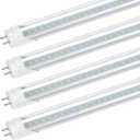 Romwish 2FT LED Type A+B Tube Light, 10W(24W Equivalent), 5000K, 1120LM, Plug and Play or Ballast Bypass, Double End Powered, 24 Inch F20T12 Fluorescent Bulb Replacement, Clear, 4 Pack