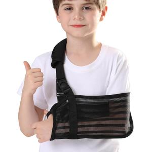 Kids Arm Sling for Shoulder Injury with Removable Shoulder Strap, Breathable Mesh Shoulder Immobilizer for Boys and Girls (Large)