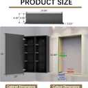 20x26 Medicine Cabinet with Mirror, 6 Adjustable Tempered Glass Shelves, Matte Black Aluminum Bathroom Storage, Soft-Close DTC Hinges, Surface or Recessed Mount, Tempered Beveled Mirror