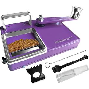Cigarette Rolling Machine, Manual Dual-Track Upgrade Cigarette Machines, for 8.0 MM Diameter Size Cigarette Tube (80-100MM Lengths),Purple