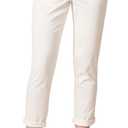 Amazon Essentials Women's Mid-Rise Slim-Fit Stretchy Cropped Tapered Leg Khaki Dress Pants  (14, White)