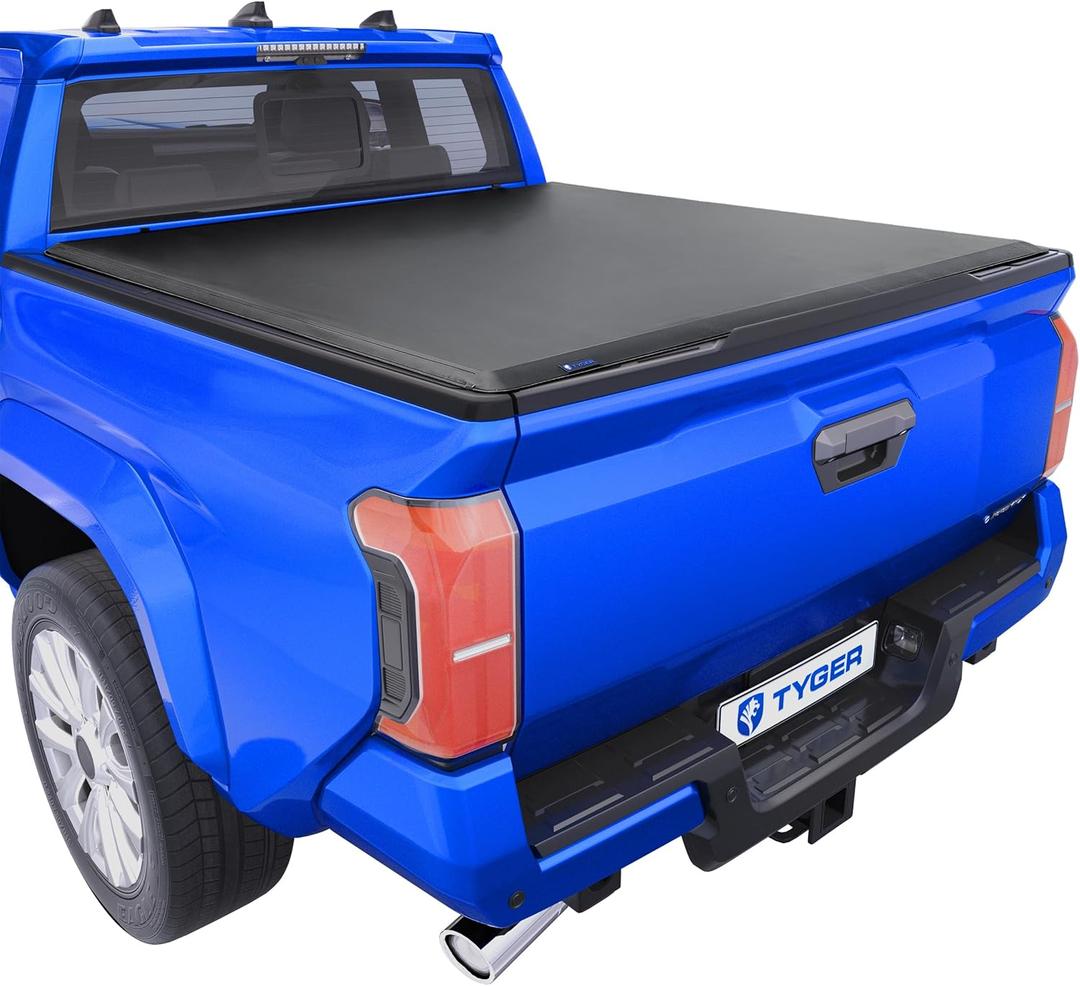 Tyger Auto T1 Soft Roll-up Truck Bed Tonneau Cover Compatible with 2024-2026 Toyota Tacoma (Only Fits Models with Factory Deck Rail System) | 5' (60") Bed | TG-BC1T9204