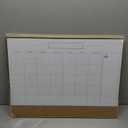 Whiteboard Calendar & Corkboard, 18" x 24" Dry Erase White Board & Bulletin Board, Gold Aluminum Frame Calendar/Cork Combo Board(ZHYL-Gold-4560-B+1) (24''18'')