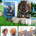 Portable Misting Fan with 20000mAh USB Rechargeable Battery, 250mL Water Tank & LED Lantern – Cooling Fan with Mister for Camping, Home, Tent, Beach, Picnic, Barbecue, Outdoor & Indoor Use