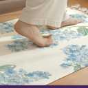 DEXI Area Rugs for Bedroom, 2x6 Reversible Hallway Rug with Tassels, Soft Low Pile Bedside Rug, Modern Laundry Room Indoor Cotton Carpet for Kitchen Floor Entryway Living Room, Blue and Pink Flower