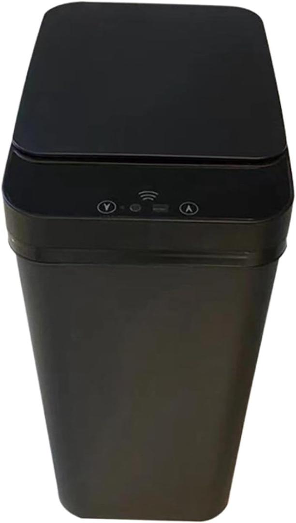 Automatic Garbage Can Bathroom Smart Trash Can 15L Waterproof Space Saving Touchless Trash Can for Office Kitchen Bathroom, Black, 26.8cmx18.5cmx36cm