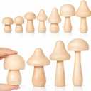 40 Pcs Big Sizes Unfinished Wooden Mushroom, Natural Plain Unpainted Wooden Mini Mushroom Figurines, Wood Mushrooms, Unpainted Art Project Crafting and Fairy Themed Spring Summer Decor