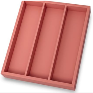 Pack Of 2 Fibogollo Silverware Organizer Bamboo Kitchen Drawer Organizer, Flatware Organizer Tray for Kitchen, Flatware, Utensils（Orange）