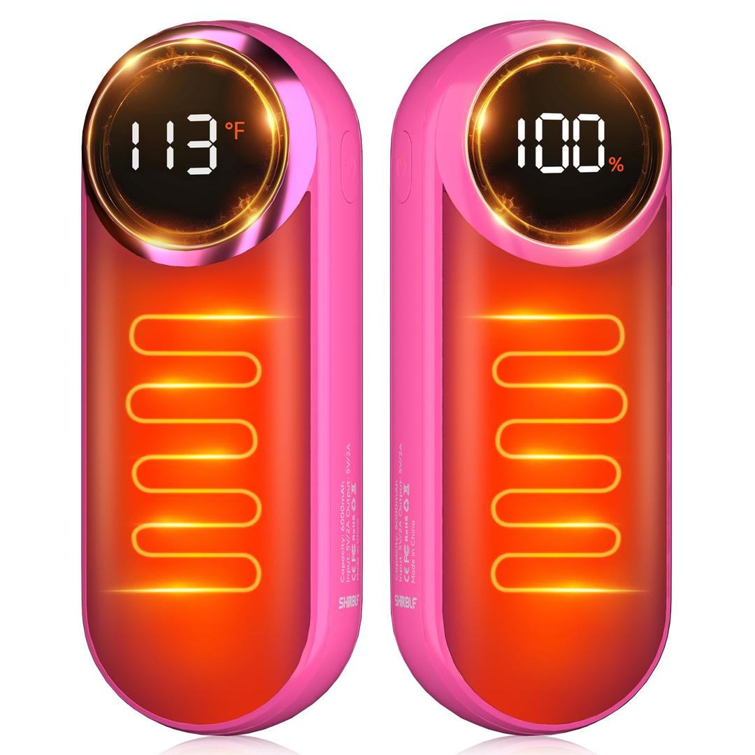 Rechargeable Hand Warmers 1 Pack - Magnetic AI Electric Hot Hands with LED Light, 3 Heat Settings Double Sided, 15H Battery Life, Portable Electric Heater for Outdoor，Hunting Camping ， Christmas Gifts