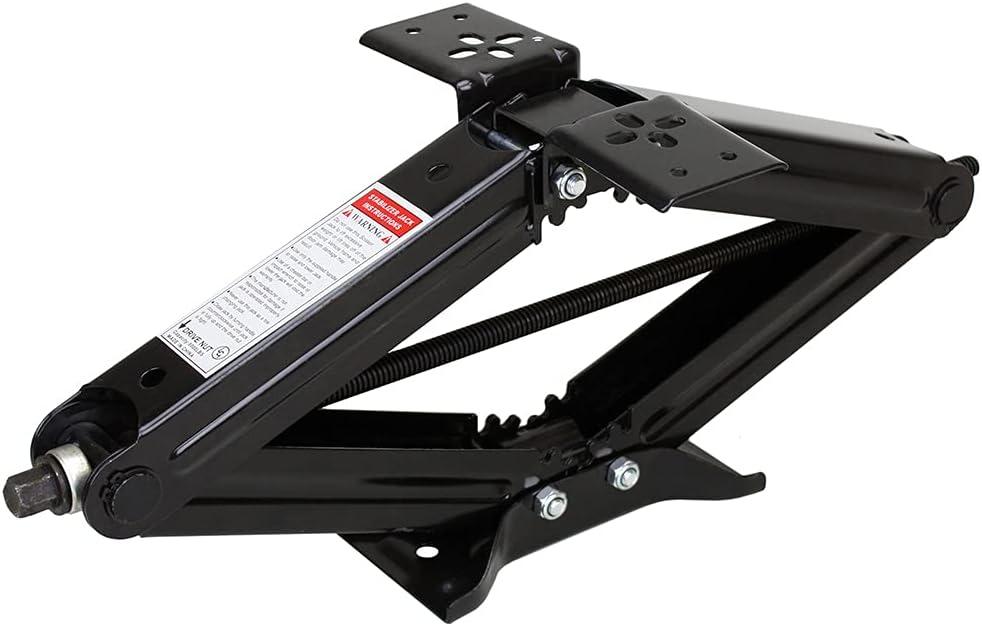 Lippert Manual RV Scissor Jack Kit, 5,000 lbs. 24" Extended, 4-1/4" Retracted, Universal Bolt-on or Weld-on for Travel Trailer, 5th Wheel, Stable Bow-Tie Base, Crank Handle Sold Separately - 285325
