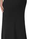 KIFOVEN Women's Casual Striped Print High Waist Maxi Long Pencil Skirt (Black, L)