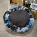 Jungolica Pet Products, Ultra Soft Calming Donut Shaped Cozy Warming cat & Dog Bed. Removable Cover, Machine Washable, Anti-Slip, Fluffy Fur Plush Fabric, Anti-axiety. 41