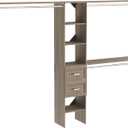 ClosetMaid SuiteSymphony Closet Organizer with Shelves and 2 Drawers, 16-Inch-Natural Gray