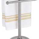 Hand Towel Stand,304 Stainless Steel Hand Towel Holder for Bathroom Kitchen Counter14.5 Inch S-Shape Weighted Base Standing Hand Towel Rack Bar Holds 2 Towels (Brushed Nickel)