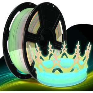 FLASHFORGE Rapid PLA Filament 1.75mm Luminous Melody, 500mm/s High Speed Printing, Glow in The Dark 3D Printer Filament 1kg Spool, Dimensional Accuracy +/- 0.02mm, Brilliant, Long-Lasting Glow