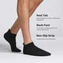 Lapulas Athletic Running Ankle Socks, Low Cut Cushioned Anti-Blister Tab Sports Socks Men Women 6Pairs (Black, L)