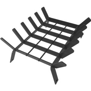 17 Inch Heavy Duty Fireplace Grate, Small Fire Wood Log Burning Rack Holder with 6 Support Bars for Indoor Outdoor Fire Place Accessories, Wrought Iron Firewood Stove Insert, Black