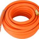 Aain Rubber Garden Hose 5/8 in. x 50 ft with 3/4'' Male to Female Solid Brass Fittings Flexible Lightweight Water Hose for All-weather Outdoor, Car wash, Lawn 500 Burst PSI, Orange