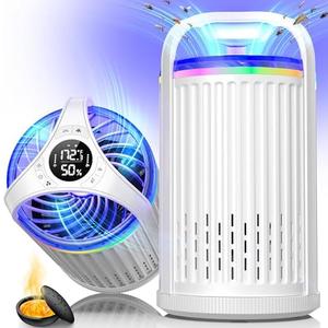 Fruit Fly Traps for Indoors, 2025 New Gnat Traps for House Indoor with UV&Blue Bug Light, Bug Zapper Flying Insect Trap for Fruit Flies, Gnats,Plants Moths with 10 PCS Refill-White