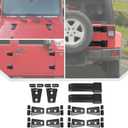 JeCar 12PCS Full Set Black Carbon Fiber Door Hinge Cover Trim Kit Fit for 2007-2018 Jeep Wrangler JK JKU Door Hinge Covers & Hood Hinge Covers & Tailgate Hinge Covers