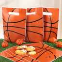 3 x Hxezoc 50 Pieces Basketball Goodie Bags with Handle, Plastic Treat Candy Bag Sport Favor Bags For Kids Birthday Party Decoration Supplies, 1 Count