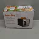 Mecity 2 Slice Touch Screen Toaster, 1.5" Wide Slot, Stainless Steel Smart Toaster for Bagels, Muffins, Waffles, Gluten-Free Breads, Defrost, Reheat, Timer, 120V 825W, Matt Black