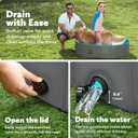SLOOSH Foldable Dog Kiddie Pool - Portable Hard Plastic Doggie Swimming Pool, Anti-Slip Collapsible Pets Bath Tub Suitable for Kids Indoor Outdoor Backyard Use (Grey, 48" x 12")