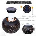 Solar Table Lights Outdoor Waterproof - Dancing Flickering Flame Lamp Black Metal Tabletop Light Solar Powered Decorative Lighting Lantern for Desk Bedroom Patio Garden Pathway Yard 1 Pack