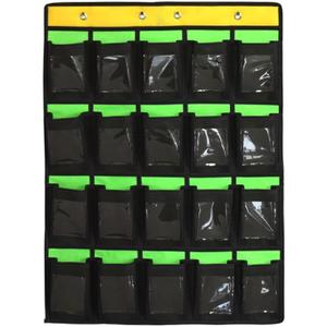 Numbered Classroom Pocket Chart for Cell Phones Calculators Holders Hanging Wall Door Organizer (20 POCKETS)