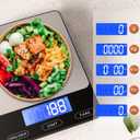 Food Scale -33lb Digital Kitchen Scale for Food Ounces Grams Rechargeable 304 Stainless Steel,Batteries and Type-C Charging | Perfect for Meal Prep, Cooking, and Baking, Black (Medium)