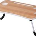 Lap Desk - Foldable Lap Desk with Storage Drawer, Cup Holder & Tablet Slot & DC USB Ports, Versatile Bed Desk, Bed Tray, (23.6" L x 15.7" W x 10.6" H, Brown) (Brown Woodgrain)