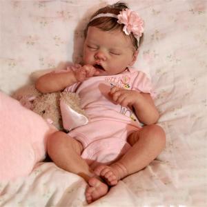 Reborn Dolls Soft Body Lifelike Baby Dolls Girl Realistic 18 Inch Real Life Baby Newborn Doll Washable Silicone Baby Dolls Full Body Vinyl Reborn Doll Complete Accessories for Kids Ages 3+ Gift