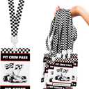 25 Sets Racing VIP Pass Cards with Checkered Lanyards Bulk PVC VIP Pass Cards with White and Black Lanyards Race Car Birthday Party Decorations for Event Gamer Race Car Theme Party Favors