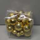 Prextex 36pc Shatterproof Christmas Ornaments Set - Gold Christmas Tree Decorations in 3 Sizes and 6 Styles - Hanging Balls with Loops in Matte, Shiny, and Glitter Finishes for Indoor-Outdoor Display