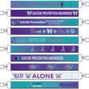 2 x Ecally 100 Pcs Suicide Prevention Awareness Lanyard Keychains Gifts Bulk Purple Teal Ribbon Inspirational Keychains Prevention Awareness Inspirational Supplies
