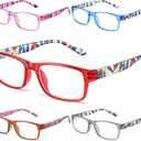 Gaoye Reading Glasses Men/Women, Eyeglasses, Blue Light Readers for Men/Women, Computer Eye Glasses, Cheaters (F1-5 Pack Mix Color 3, +2.0)
