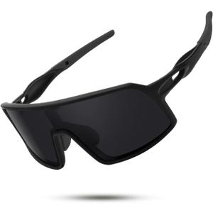 Polarized Sports Sunglasses for Men and Women Cycling Glasses UV Protection Goggles for Mountain Bike Running Fishing (Black)