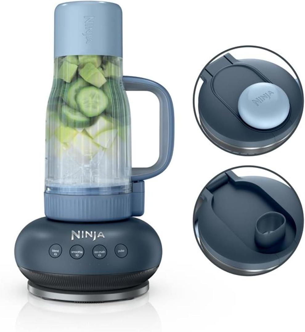 Ninja BlendBOSS | Personal Smoothie Blender and Tumbler | 26oz Travel Tumbler w/Leakproof Lid & Intergrated Chug Spout | AutoIQ Technololgy | 1200 Peak Watt | Cyberspace