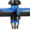Garden Hose Splitter, 3 Way Water hose bib Spigot splitter, T Hose Connector- with Shutoff Valves Water Adapter，Outdoor Faucet Splitter 3/ 4" GHT Thread， For Home Outdoor Garden irrigation（ Blue）