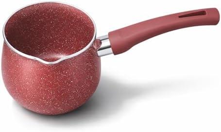 Mini Butter Warmer Pan, Non-Stick Aluminum Alloy Small Saucepan with Heat Resistant Handle for Melting Butter Milk Chocolate and Coffee (Red)