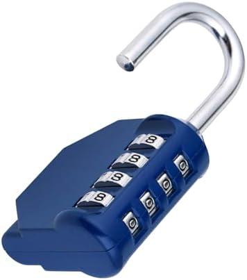 ZHEGE Combination Locker Lock, 4 Digit Outdoor Padlock for Gym, School, Gates, Doors, Fence, Hasps and Storage (Blue)